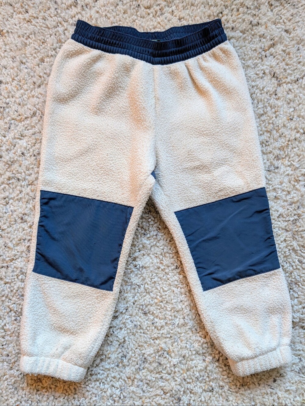 L.L. Bean Cream & Navy Mountain Classic Fleece Pants